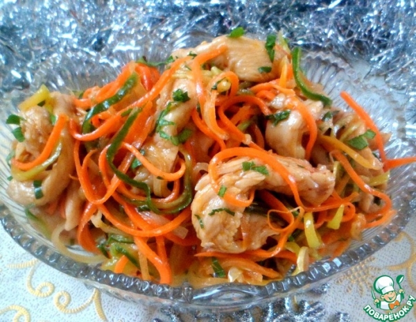 Хе из куриной грудки с овощами