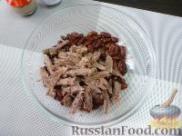 Салат с говядиной и фасолью