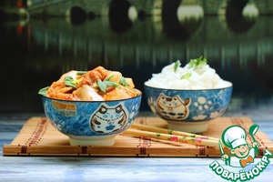 Стирфрай из курицы и кимчи