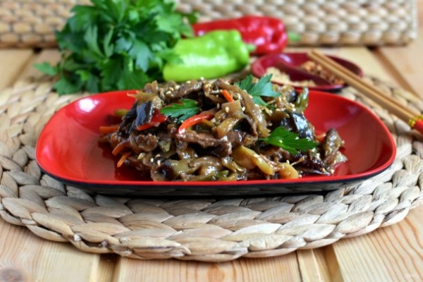 Острые баклажаны с говядиной