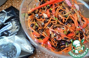 Фасоль с овощами по-корейски