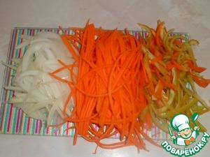 Хе из куриной грудки с овощами