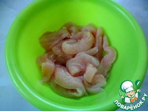 Хе из куриной грудки с овощами