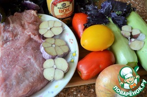 Кабачки со свининой по-корейски