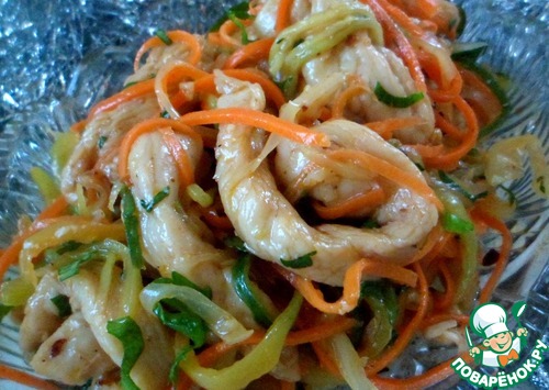 Хе из куриной грудки с овощами