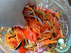 Фасоль с овощами по-корейски