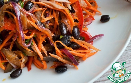 Фасоль с овощами по-корейски