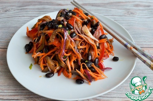 Фасоль с овощами по-корейски